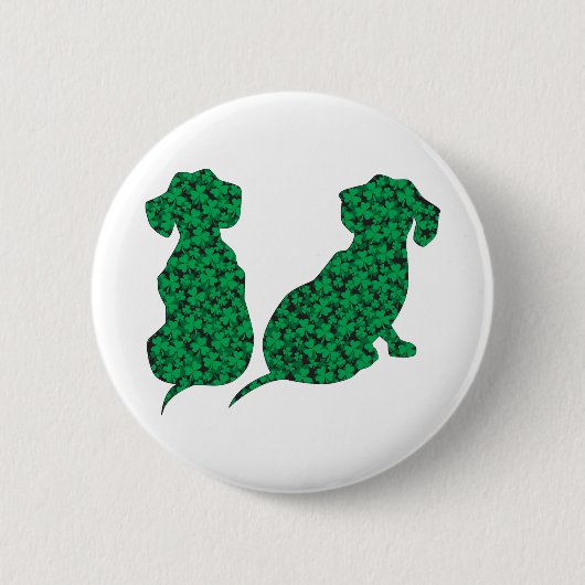St. Patrick's Day Dachshunds Ronde Button 5,7 Cm (Voorkant)