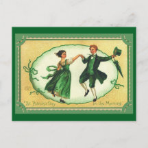 St. Patrick's Day Dancing Couple Vintage Afbeeldin