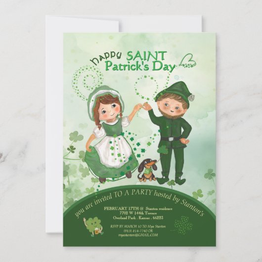 ST PATRICKS DAY Dancing Leprechauns met de hand ge Kaart (Voorkant)