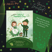 ST PATRICKS DAY Dancing Leprechauns met de hand ge Kaart