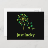 St Patricks Day Dandelion Shamrock Uitnodiging Briefkaart (Voorkant / Achterkant)