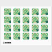 St Patricks Day Dank je Shamrock Donut Party Vierkante Sticker (Vel)