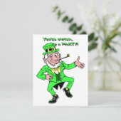 St. Patrick's Day Dansende Leprechaun Shamrocks Kaart (Staand voorkant)