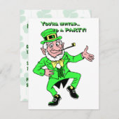 St. Patrick's Day Dansende Leprechaun Shamrocks Kaart (Voorkant / Achterkant)