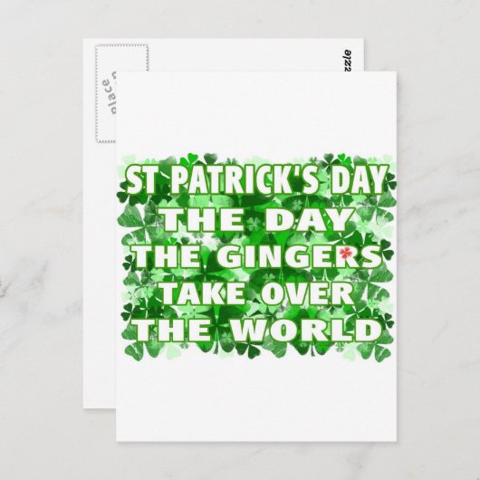 St Patrick's Day - De dag dat de Gingers de wereld Briefkaart (Voorkant / Achterkant)