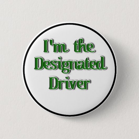 St. Patrick's Day Designated Driver Ronde Button 5,7 Cm (Voorkant)