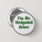 St. Patrick's Day Designated Driver Ronde Button 5,7 Cm (Voorkant /achterkant)