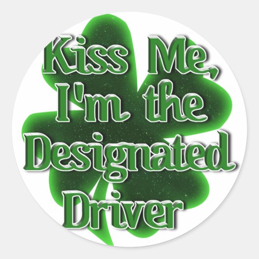 St. Patrick's Day Designated Driver Ronde Sticker (Voorkant)