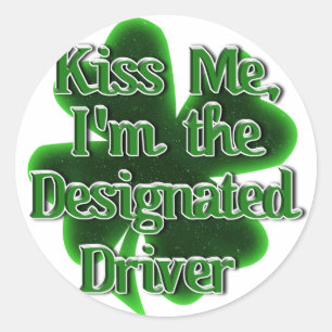 St. Patrick's Day Designated Driver Ronde Sticker