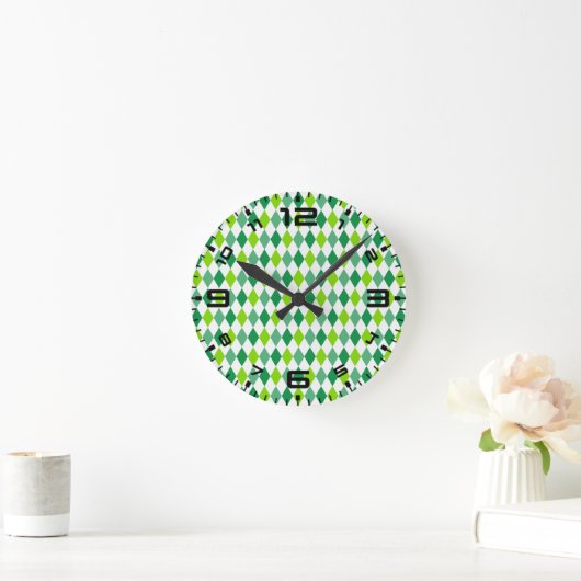 St. Patrick's Day Diamond Shape Pattern-54603 Ronde Klok (Huis)