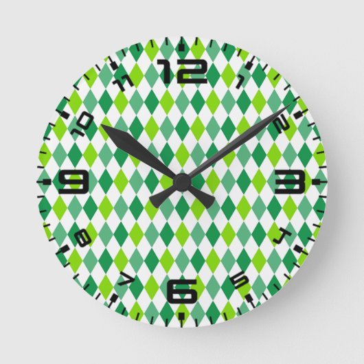 St. Patrick's Day Diamond Shape Pattern-54603 Ronde Klok (Voorkant)