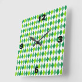 St. Patrick's Day Diamond Shape Pattern-54603 Vierkante Klok (Hoek)