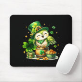 St. Patrick's Day dier uil met Ierse klaver Muismat (Met muis)