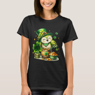 St. Patrick's Day dier uil met Ierse klaverblad T-shirt
