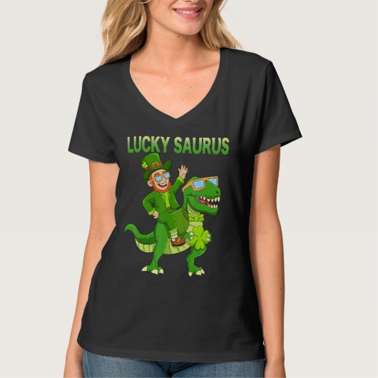 St Patricks Day Dinosaur Happy St Pat Trex Boys Gi T-shirt (Voorkant)