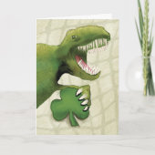 St. Patricks Day Dinosaur Holding Shamrock Kaart (Voorkant)