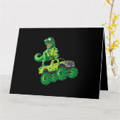 St Patricks Day Dinosaur Monster Truck Shamrock Bo Kaart (Gele Bloem)