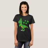 St Patricks Day Dinosaur Shamrock Leprechaun Pet K T-shirt (Voorkant volledig)
