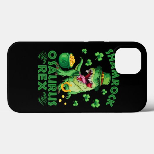 St. Patricks Day Dinosaur Shamrocks Munten en Gelu Case-Mate iPhone Case (Achterkant (horizontaal))
