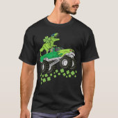 St Patricks Day Dinosaur T Rex Monster Truck Kinde T-shirt (Voorkant)