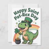 St. Patrick's Day Dinosaurië Kaart voor Kinderen (Voorkant)