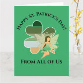 St. Patrick's Day Distress Shamrock Irish Fairy Kaart (Gele Bloem)