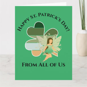 St. Patrick's Day Distress Shamrock Irish Fairy Kaart