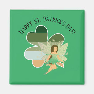 St. Patrick's Day Distress Shamrock Irish Fairy Magneet