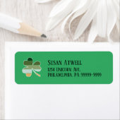 St. Patrick's Day Distressed Shamrock RTL Adres Etiket (Insitu)