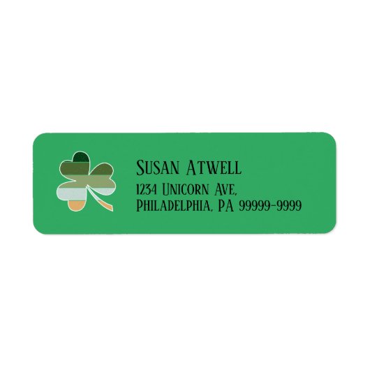 St. Patrick's Day Distressed Shamrock RTL Adres Etiket (Voorkant)