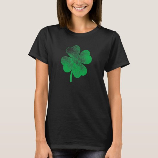 St Patricks Day Distressed Shamrock Saint Paddy's T-shirt (Voorkant)