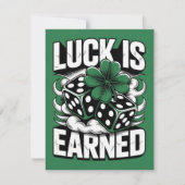 St. Patrick's Day Dobbelsteen Klaver Kaart (Voorkant)