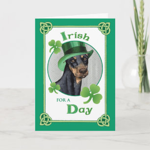 St. Patrick's Day Dobermann Pinscher Kaart