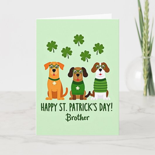 St Patricks Day Dog Art Card Kaart (Voorkant)
