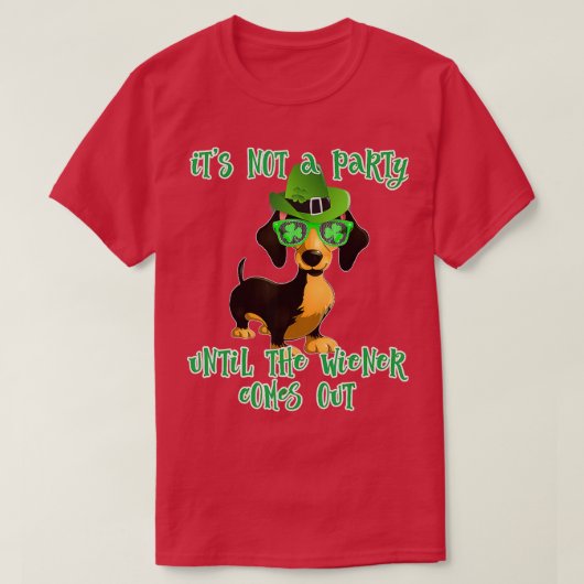 St Patricks Day Dog Dachshund Wiener Beer Gift T-shirt (Design voorkant)