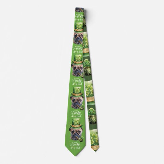 St. Patrick's Day Dog Dad Custom Funny Dog foto Stropdas (Voorkant)