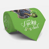 St. Patrick's Day Dog Dad Custom Funny Dog foto Stropdas (Opgerold)