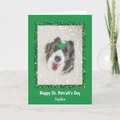 St. Patrick's Day Dog Lucky Green Shamrock Feestdagen Kaart (Voorkant)