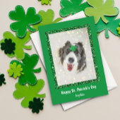 St. Patrick's Day Dog Lucky Green Shamrock Feestdagen Kaart