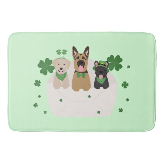 St Patricks Day Dog Mail Badmat (Voorkant)