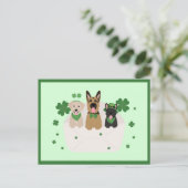 St Patricks Day Dog Mail Briefkaart (Staand voorkant)