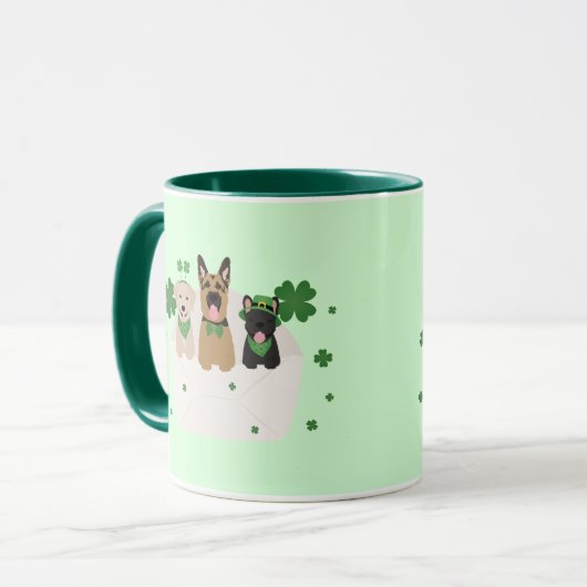 St Patricks Day Dog Mail Mok (Voorkant links)