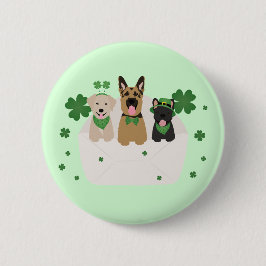 St Patricks Day Dog Mail Ronde Button 5,7 Cm