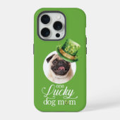 St Patrick's Day Dog Mam Custom Foto Pet iPhone Hoesje (Achterkant)