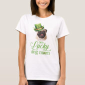 St Patrick's Day Dog met Pet Moeder Custom Foto T-shirt (Voorkant)