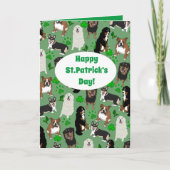 St. Patrick's Day Dog Pattern Feestdagen Kaart (Voorkant)