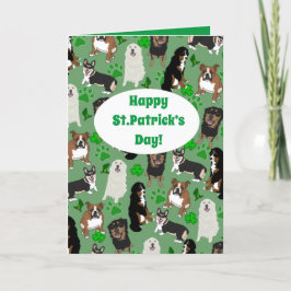St. Patrick's Day Dog Pattern Feestdagen Kaart