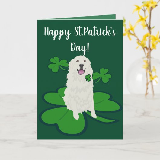 St. Patrick's Day Dog Pattern Kaart (Gele Bloem)