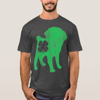 St Patricks Day Dog Pug Shamrock Clover Mannen T-shirt