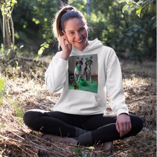 St. Patrick's Day Dogs Party Dames Hoodie